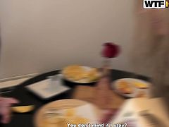 Three fresh faced Russian sluts makes out in the kitchen. Sextractive brunette sits on a kitchen table, while two insatiable chics finger fuck and eat her soaking punani in sizzling hot lesbian sex video by WTF Pass.