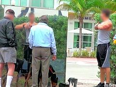 Blond-haired porn diva Alexis Blow with long legs and sexy ass gets her fuck hole drilled by pink dildo and hard cock from behind in a mirror-box in the streets of Miami. She gets her hole used in public!