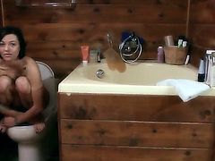 Watch the kinky fetish scene with naughty bitch Belladonna! This horny gal stays absolutely naked in a toilet room before starting to stand in different positions posing.