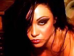 Sexy brunette Cherokee shows her hot body to the guy and favours him with a blowjob. Then she sits on his prick and enjoys jumping on it.