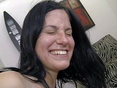 Raven haired nude chick Lexy with big natural tits and sexy ass show off her lovely body to Rocco Siffredi and then takes his massive thick dick in her mouth. Watch her suck fat dick from your POV.