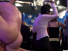 Spoiled white bimbos enjoy oral fuck in pose, get fucked hard in missionary style and give oral fuck to perky dicks of sex greedy sailors during insane group sex orgy on cruise ship presented by Tainster.