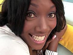 Beautiful black princes Nyomi Banxxx is being hotly pleased by her white boyfriend; he is excitingly