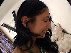 Horn-mad brunette with nice tits bows above the dick and gives a solid blowjob right away. Torrid slim nympho desires to get her wet pussy licked in return. Dude, this wondrous gal is a futuristic lover presented in Pack of Porn sex clip will make you jizz. Just press play and enjoy.