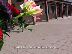 Slutty Czech redhead is picked upin public and paid to strip and fuck. She gets on her knees, gives head and gets pussy nailed doggy style.