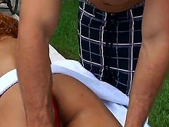 Blonde senora Krystal Jane is horny as hell and sucks dudes erect love wand with wild desire