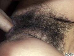 Fuckable brunette mature hooks up with a gray-haired daddy. She welcomes a face sitting from him before he pokes her hairy pussy in missionary style.
