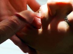 Mia enjoys deep dick sucking in steamy oral action with lucky guy