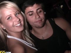 Things get hot and heavy at this party and this gorgeous Russian chicks seems to had to many drinks. She soon reveals her panties and what's between them to this guy, that's more then happy with what he got. Watch some more and find out if he will rip her pink, tight vagina
