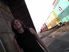 Sexy girl gets off on naughty public flashing