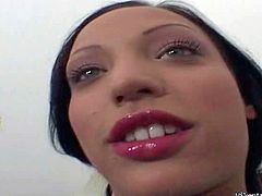 Viky is a naive dark haired teen girl that is ready to bare it all in front off the camera to stay at Mikes apartment for free. She gets tricked into dirty action by curious guy.