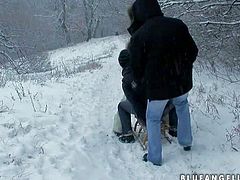 Cute and handsome babe Blue Angel just loves spending her day in the snow and recording all that she does outdoor with her friends and her nice figure as well