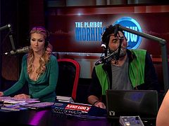 These three guys are sitting on the couch, have a little chat with our presentators and then a sexy blonde, completely naked steps in and serves them some coffee. well, that's enough talking, let's see some hotties wearing halloween costumes and much more!