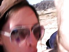 Charming seductress turns man on to make him ejaculate