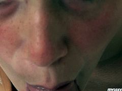 Young dusty butt gets picked up in the street for a quick fuck. She unzips a dude's fly freeing his aroused penis which she sucks zealously before he pokes her ruined snatch in doggy position in POV sex scene.