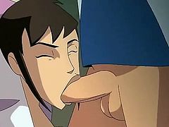 This chick and guy from the Galactik Football team get nasty with each other after a hard fought game of football on the field. She gets down on her knees and deepthroats his rock hard cock until he spews in her mouth.