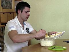 This horny stud offers his meaty road to a straight guy. He agrees and gets fucked in his tight ass hole.