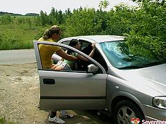 Dude, don't miss a chance to get your portion of pleasure along with Seventeen Video xxx clip. Amazing brunette nympho is the way too voracious. Booty teen with pale tits has nothing against riding a strong big cock right in the car. Poking of her wet teen cunt from behind outdoors won't be the least thing to reach orgasm in a flash.