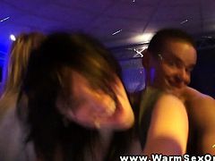 Party sluts at amateur orgy sucking on dick