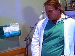 Premium pornstar Eva Angelina gets banged by her doctor. He's too horny to deny himself such a busty beauty.