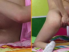 This naughty girl with perky tits loves masturbation more than sex itself. When the girl is in her bedroom she always ends up on the bed rubbing her titties and pussy.