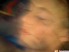 Gosh, just have a look at this spoiled curly blondie presented in Seventeen Video sex clip. Dirty-minded cock hungry chick likes sucking and riding a cock for orgasm. This filthy teen with small tits moans loudly while getting her pussy fucked tough mish.