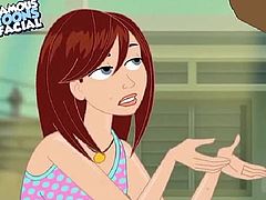 cute redhead sucks black cartoon cock