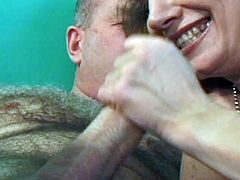 Hairy pussy granny fucked from behind as she welcomes grandpa's hard cock deep inside her old cunt for one extreme encounter.