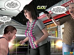 Check out this hot 3d comics where big titted milf got her pussy pounded when she got kidnapped from a gas station! Exclusive on PornerBros.com!