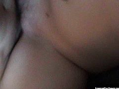 Spoiled ample brunette hussy gets her bushy cunt drilled hard in missionary style while she mauls her oversized juicy tits in peppering pov sex video by Pornstar.