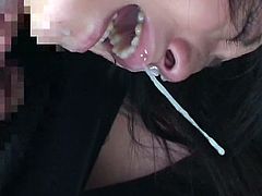Cute asian sluts are dominated and forced to swallow jizz in naughty japanese bukkake orgy