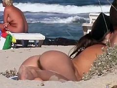Compilation naked woman on beach Voyeur