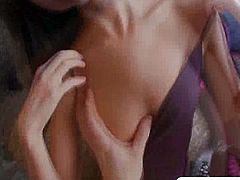 Hot babe Gina Gerson public sex in train