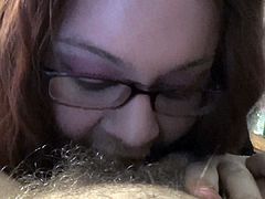 Ts Andrea Nichole sucking a hairy white boy