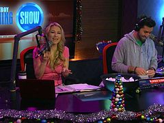 These three sexy girls are on the latest episode of the Playboy morning TV show and they answer questions and show off their boobs. Then they all get together and sing Christmas songs. They are sexy girls.