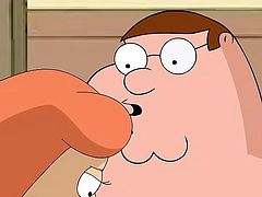 Lois has visited Peter at his office in the Pawtucket brewery. She gets his dick hard and pulls off his pants. Then, she pulls his cock out and gives him a blowjob in the office. She deep throats his cock and makes him moan. Will he cum in her mouth?