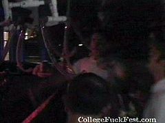 Horny dudes find a drunk brunette college girl on the couch. Kinky dudes take off her jeans to rub tipsy gal's wet cunt right away. Check out them in Pornstar sex clip.