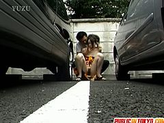 Amateur Japanese fucked outdoors as she gets enticed to enjoy something naughty in public. She takes in this hairy cock inside her tight cunt.