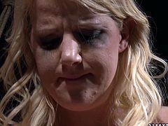 Nasty blonde hoochie is wrapped in plastic wrap sucks dick through the hole. Meaty cock penetrate her hell working mouth hole. Enjoy bdsm sex tube video for free.