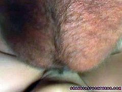 Horny old guy fucks one young beautiful chick and splatters her charming face with cumshots. She likes the taste of his semen and strokes her flat tits after hot steamy coition.
