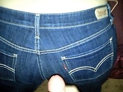 Cum on Wifes Levis jeans ass