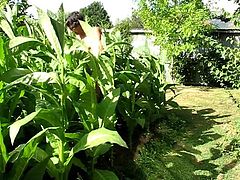 wanking in the garden