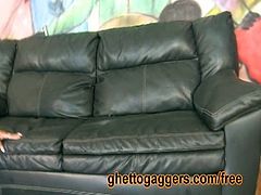 Courtesy of Ghetto Gaggers you can see how a vicious and horny blonde ebony hoe gets her mouth and clam banged into a spectacular orgasm in this free porn video.