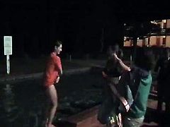 Public Nudity 3: Girls dared to strip, jump in pool and run
