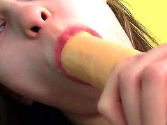 Skinny girl Beata wants to have a little fun so she takes out her most trusted companion, her dildo, to start masturbating in the kitchen.