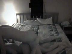 This girl does not even realize that there is a camera in a bedroom. She gives a blowjob to her BF and then gets fucked in a cowgirl pose.