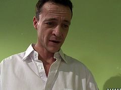 Charming brunette nympho goes to doctor. He then tells her to lie on the bed so he can check to see if everything is ok. Once she is completely naked he begins his check-up which isn't like a normal one you're used to seeing. Damn, that hairy pussy of her drives me nuts.