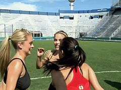 These girls are pretty, slim and they are good at soccer. We rather watch them playing with other kind of balls, but until then, let's relax and enjoy a good match of soccer, and some smoking hot cuties!