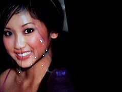 Cumshower on Brenda Song 3