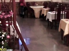 Brunette asks her fuck buddy to shove his sturdy tool in her mouth